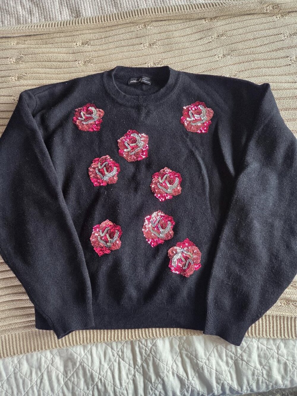 Rodeo Quincy Live Show Sequin Rose Sweater
